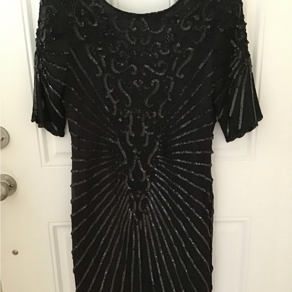 Vtg Woman’s Size 10 Sequin Dress Black